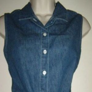 Vintage Beautifully denim blue Summer Top Shirt